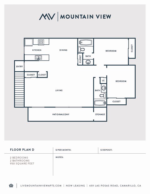 Mountain View Apartments Floorplan D